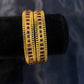 Attractive Green And Red Stones Antique Design Gold Plated Bangles For Women