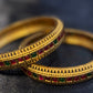 Green And Red Stones Antique Design Gold Plated Bangles Near Me