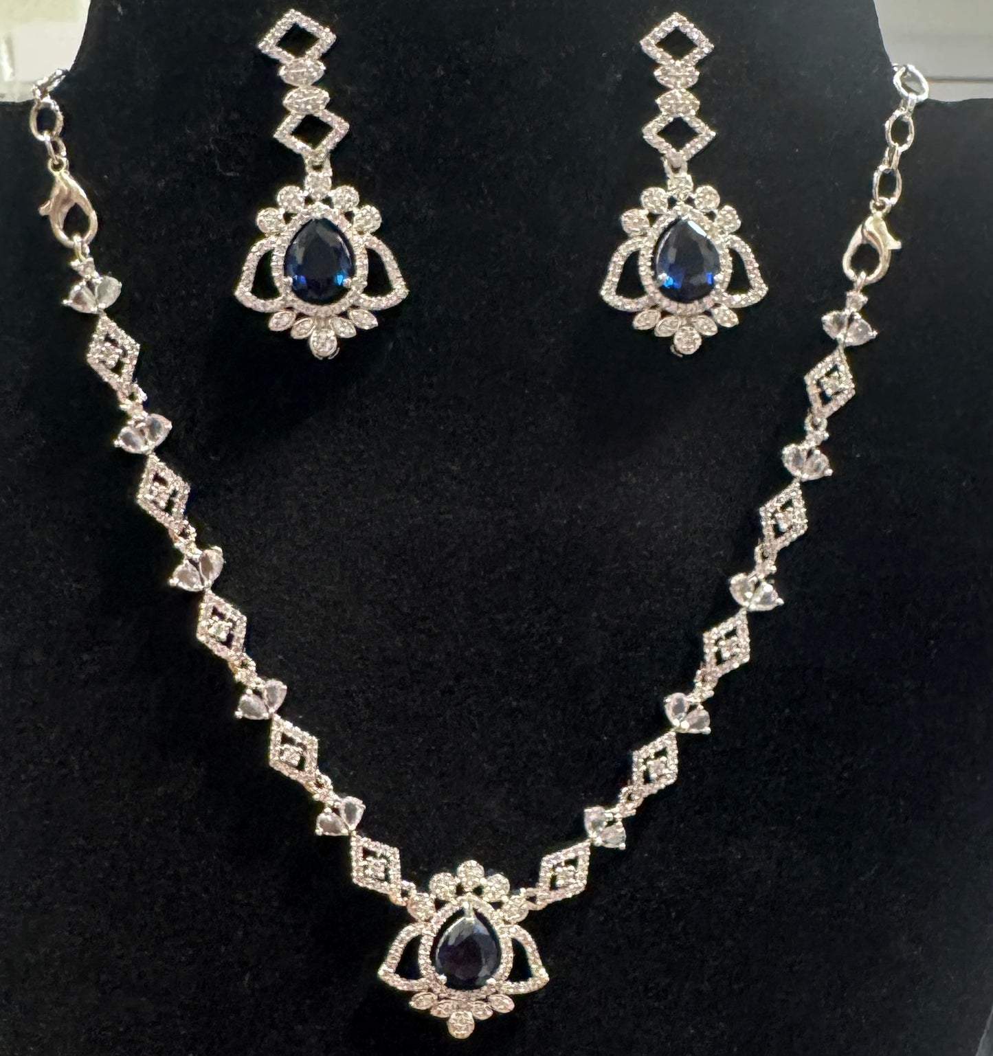 American Diamond Necklace With Earrings Set Near Me