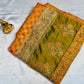 Charming Golden Yellow Color Georgette And Chiffon With Embroidered Work Fancy Saree - PREMIUM QUALITY