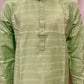 Alluring Green Color Cotton Kurta With Pajama For Men