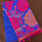 Attractive Royal Blue Color Art Silk Saree With Contrast Border For Women