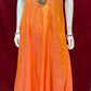 Trendy Designer Orange Color Long Dress With Embroidery Work