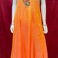 Trendy Designer Orange Color Long Dress With Embroidery Work