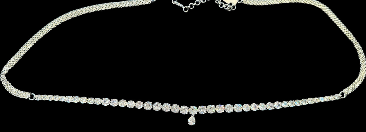 Elegant White American Diamond Shape Stone Hip Chain