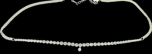 Elegant White American Diamond Shape Stone Hip Chain