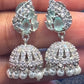 Light Blue Color Stones American Diamond Earrings Near Me