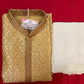 Dark Gold Color Zari Brocade with Embroidery Work Kurta Pajama Pant for Men