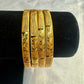 Appealing Gold Plated With Leaves Designed Bangles For Women