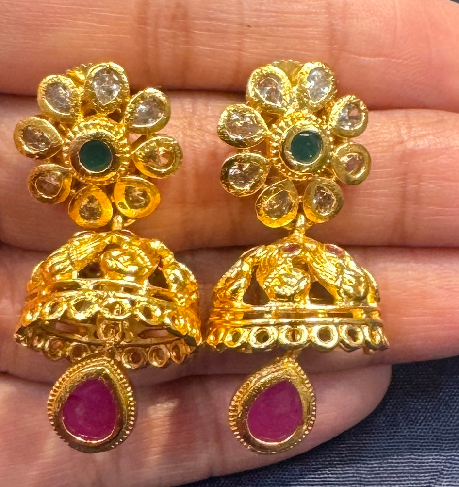 Traditional Gold Plated Necklace With Earings In USA