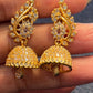 Exquisite Gold Plated Earrings With White Stones In USA