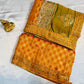 Charming Golden Yellow Color Georgette And Chiffon With Embroidered Work Fancy Saree - PREMIUM QUALITY