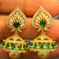 Green Color Stones Gold Plated Earrings Near Me
