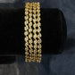 Appealing White Stones Modern Design Gold Plated Bangles For Women.