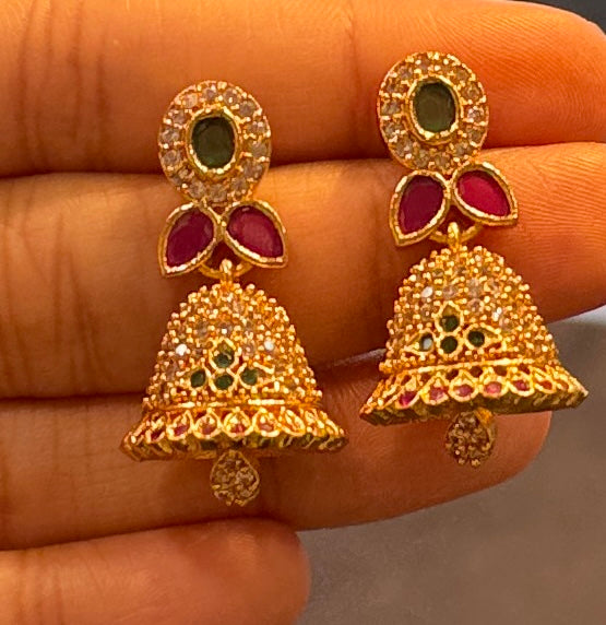 Elegant Gold plated Multicolored Earrings Near Me