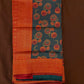 Dark Green Color Kora Muslin Saree With Contrast Border Near Me
