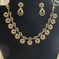 Stunning White Color Stones Gold Plated Necklace And Earings Near Me