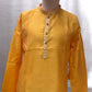 Attractive Yellow Color Raw Silk With Embroidery Work Kurta Suits For Men