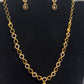 Marvelous White Stones And Gold Plated Necklace With Earrings Set For Women