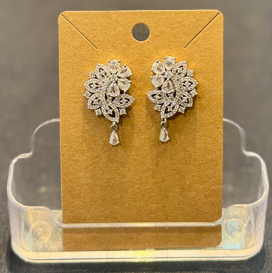 Alluring American Diamond White Color Stones Earrings