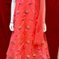 Georgeous Bright Pink Colored Suit With Bottom And Net Dupatta
