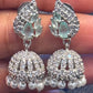 Elegant Light Blue Color Stones American Diamond Earrings For Women
