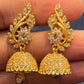 Exquisite Gold Plated Earrings With White Stones For Women