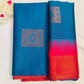 Gorgeous Blue And Pink Soft Silk Saree With Gold Zari Work For Women