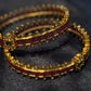 Pink And Green Stones Gold Plated Bangles In USA