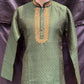Delightful Green Color Brocade Designer Men's Kurta With Pajama Pant