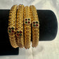 Elegant Antique Gold With Red and Green Stones Bangles