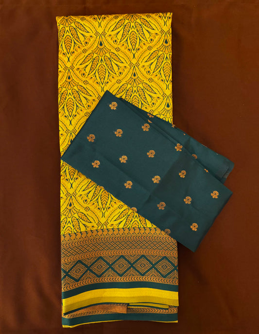 Attractive Greenish Color Art Silk Saree with Contrast Dark Green Border for Women