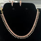 Gorgeous Pink And White Colored Stone Gold Plated Necklace With Earrings Set