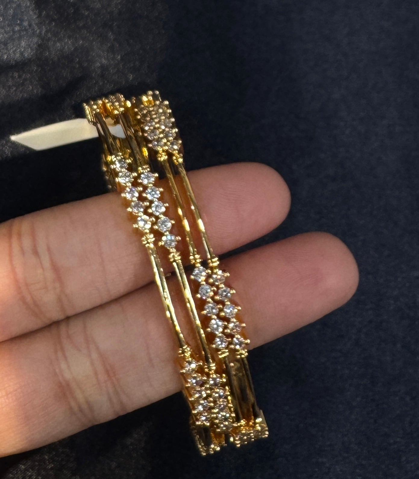 White Stones Gold Plated Bangles In USA