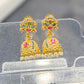 Elegant Multicolored Gold Plated With Pearls Earrings For Women