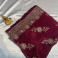 Splendid Dark Wine Color Soft Chiffon With Embroidery And Stone Work Fancy Saree - PREMIUM QUALITY