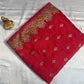 Alluring Pink Color Heavy Chinon Embroidered Work Fancy Saree - PREMIUM QUALITY
