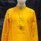 Appealing Yellow Color Jacquard Kurta Suit For Men