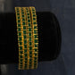 Green Stones Modern Design Gold Plated Bangles Near Me