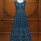 Amazing Teal Blue Color Georgette With Embroidery And Sequins Work Anarkali Gown For Women