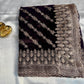 Awesome Dark Purple Color Georgette Embroidered Work Fancy Saree - PREMIUM QUALITY