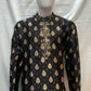 Attractive Black Color Handcrafted Zardozi Work With Small Paisley Designed Men's Brocade Kurta Suits