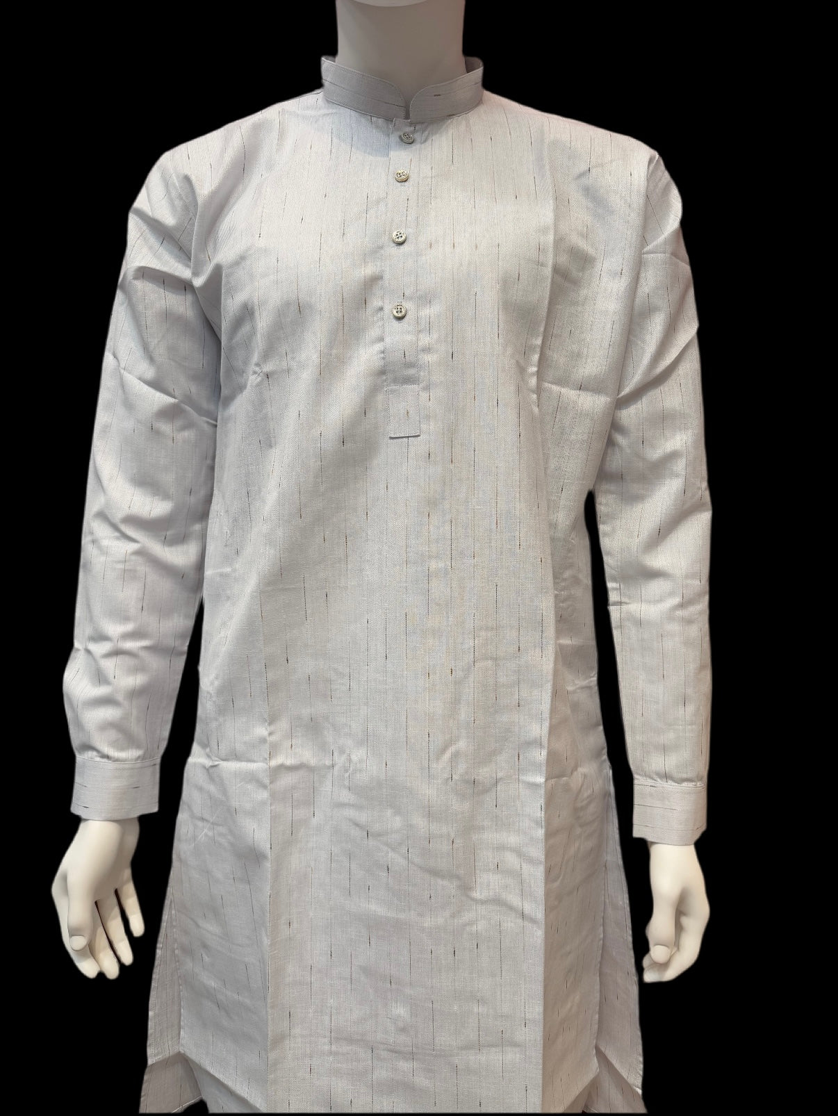 Alluring Gray Color Designer Self Design Pattern Men's Kurta With Pajama Pant In USA