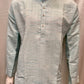 Charming Sea Blue Color Cotton Men's Kurta With Pajama Pant