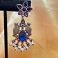 Blue Stone And Beaded Work Bird Designs Earrings For Women In USA