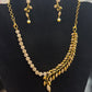 Appealing White Color Stones Gold Plated Necklace With Earrings Sets