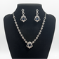 Exquisite American Diamond With Blue Color Stoned Necklace With Earrings Set