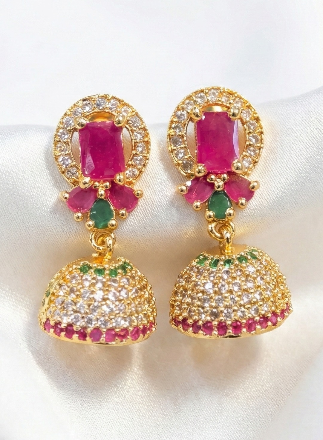Beautiful MultiColored Gold Plated Earrings For Women