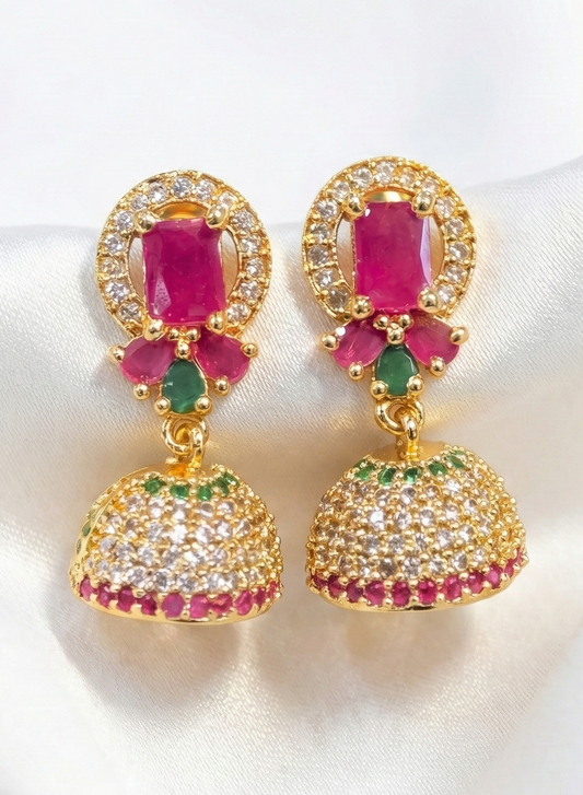 Beautiful MultiColored Gold Plated Earrings For Women