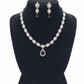 Adorable American Diamond White And Purple Color Stones Necklace And Earrings Set